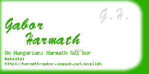 gabor harmath business card